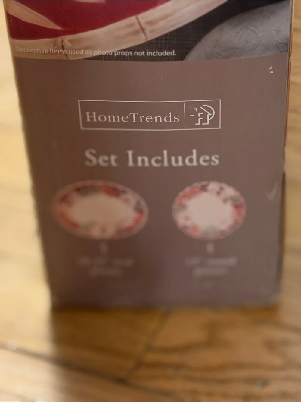 Red and Cream Floral Decorative Serving Plate Set - 2 Piece